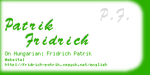 patrik fridrich business card